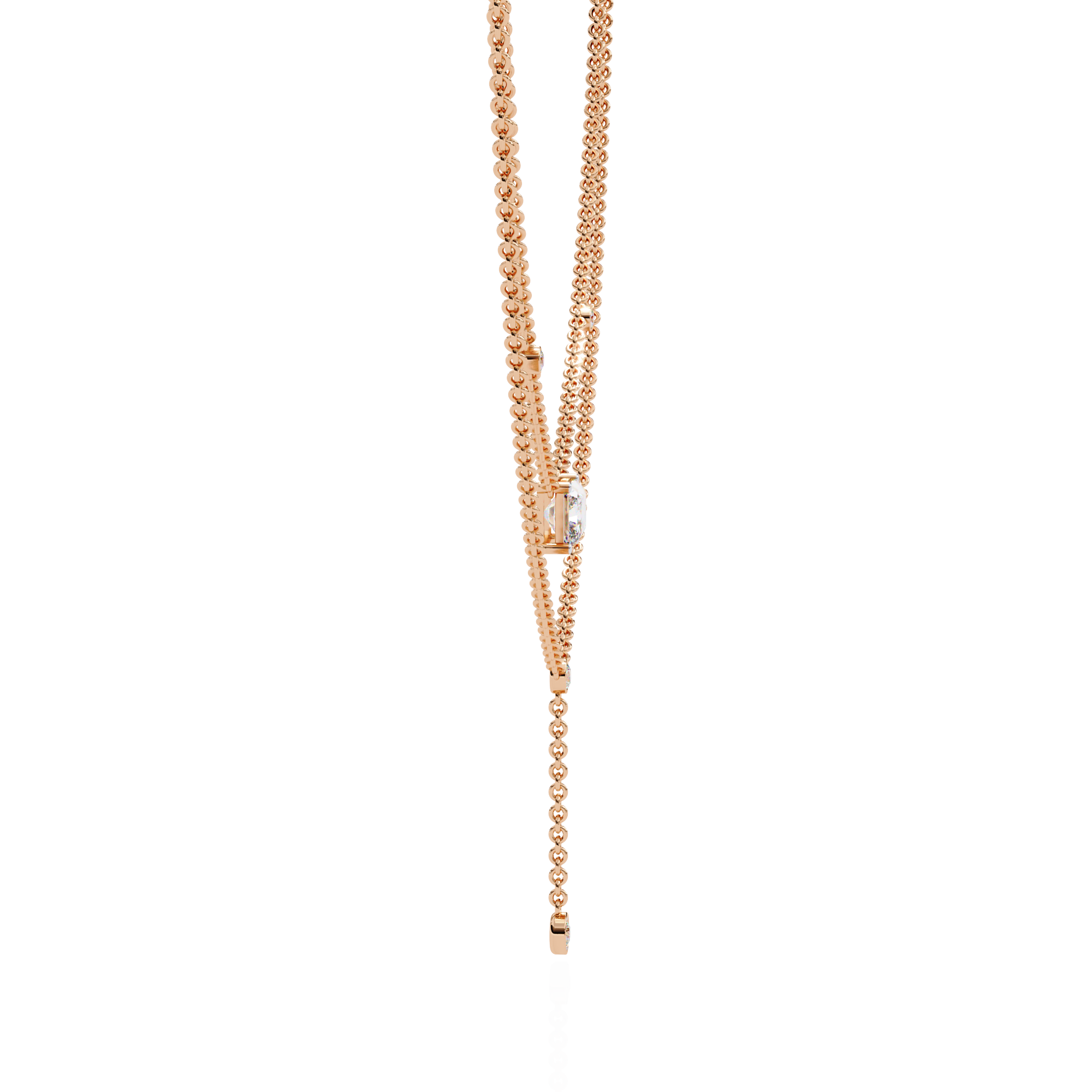 Solitairekart 1.72ct Layered Radiant Cut Natural Diamond Necklace-H Color, VS1 Clarity